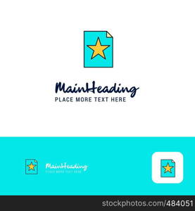 Creative Text file Logo Design. Flat color Logo place for Tagline. Vector Illustration