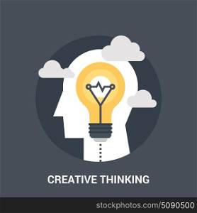creative thinking icon concept. Abstract vector illustration of creative thinking icon concept