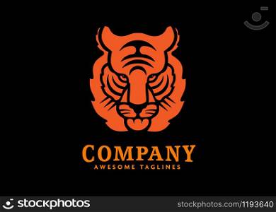 creative tiger animal mascot head vector illustration logo. Wild cat head mascot