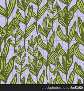Creative tropical branch with leaves seamless pattern on stripes background. Beautiful foliage backdrop. Nature wallpaper. For fabric design, textile print, wrapping, cover. Vector illustration.. Creative tropical branch with leaves seamless pattern on stripes background.