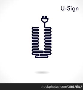 Creative U- letter icon abstract logo design vector template.Creative U- alphabet vector design.Business and education creative logotype symbol.Vector illustration