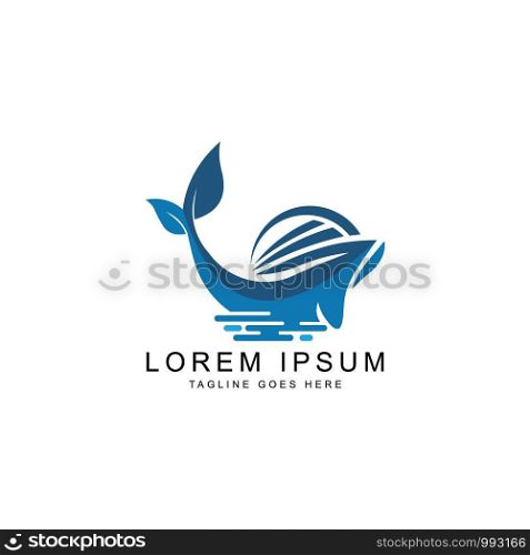 creative unique whale logo template