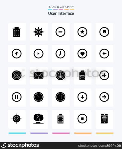 Creative User Interface 25 Glyph Solid Black icon pack  Such As user. plus. interface. interface. interface