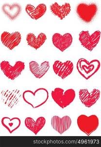 Creative valentines conceptual vector. Set of valentines day hearts.