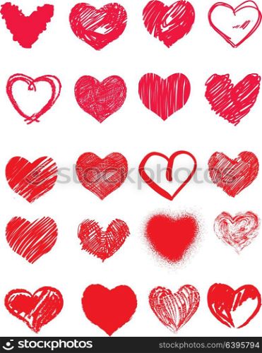 Creative valentines conceptual vector. Set of valentines day hearts.