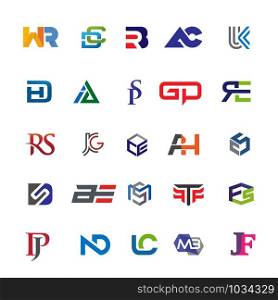 creative variation style of initial two letters combination logo set concept illustration