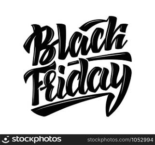 Creative vector illustration of Black Friday text for banners, flyers and ads . Hand drawn lettering, typography for Black Friday events.