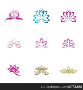 creative  Vector of  lotus flowers design logo set Template icon
