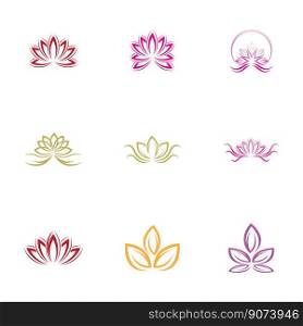 creative  Vector of  lotus flowers design logo set Template icon