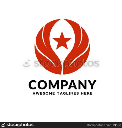creative Vector wings and star logo, Wing logo company, icon wing flying, eagle wing brand illustration
