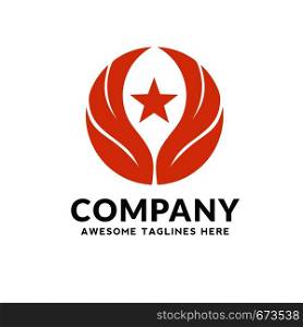 creative Vector wings and star logo, Wing logo company, icon wing flying, eagle wing brand illustration