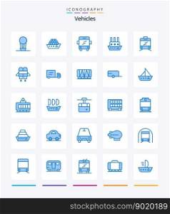 Creative Vehicles 25 Blue icon pack  Such As truck. jet. transport. transport. vessel