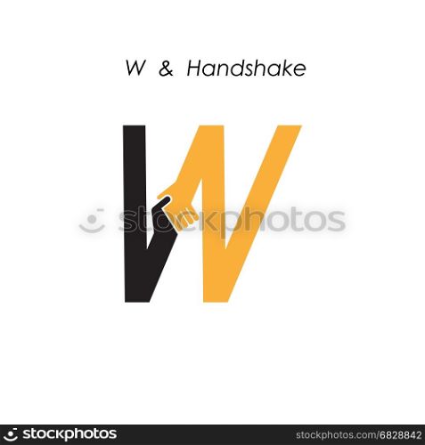 Creative W- letter icon abstract logo design vector template.Business offer,partnership icon.Corporate business and industrial logotype symbol.Vector illustration