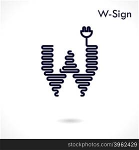Creative W- letter icon abstract logo design vector template.Creative W- alphabet vector design.Business and education creative logotype symbol.Vector illustration