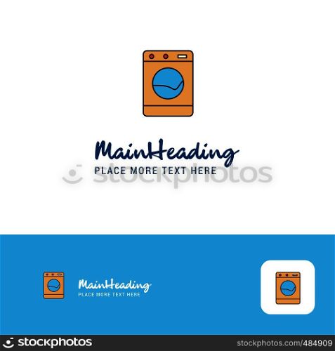 Creative Washing machine Logo Design. Flat color Logo place for Tagline. Vector Illustration