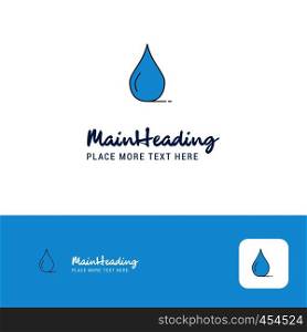 Creative Water drop Logo Design. Flat color Logo place for Tagline. Vector Illustration