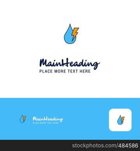 Creative Water drop with current Logo Design. Flat color Logo place for Tagline. Vector Illustration