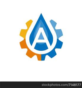 creative Water Tech with letter A template Design Vector