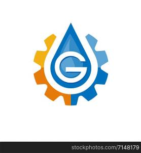 creative Water Tech with letter G template Design Vector