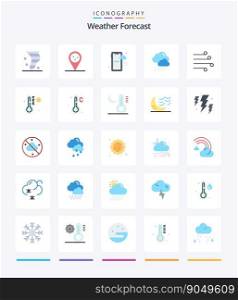 Creative Weather 25 Flat icon pack  Such As weather. blow. mobile. air. weather