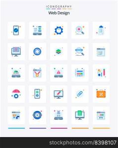 Creative Web Design 25 Flat icon pack  Such As checkmark. search. web design. scan. programming
