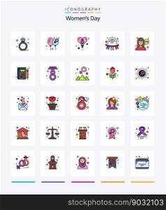 Creative Womens Day 25 Li≠FIl≤d icon pack  Such As chat. women. women. mothers. day
