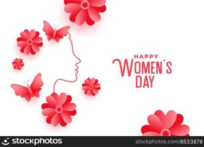 creative womens day flower and butterfly card design