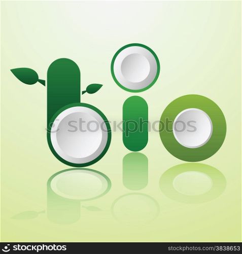 Creative word bio design. Green Environment concept vector EPS10 illustration.