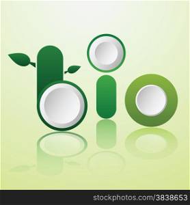Creative word bio design. Green Environment concept vector EPS10 illustration.
