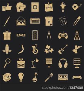 Creative working icons set. Simple style of 36 creative working vector icons for web for any design. Creative working icons set, simple style