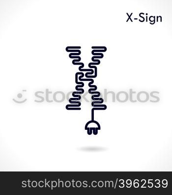Creative X- letter icon abstract logo design vector template.Creative X- alphabet vector design.Business and education creative logotype symbol.Vector illustration