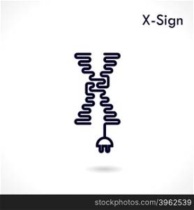 Creative X- letter icon abstract logo design vector template.Creative X- alphabet vector design.Business and education creative logotype symbol.Vector illustration