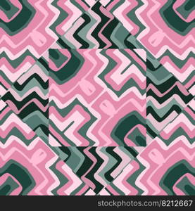 Creative zigzag mosaic seamless pattern. Hand drawn wave tile endless wallpaper. Abstract line ornament. Design for fabric, textile print, wrapping paper, cover. Vector illustration. Creative zigzag mosaic seamless pattern. Hand drawn wave tile endless wallpaper. Abstract line ornament.