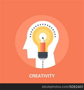 creativity icon concept. Abstract vector illustration of creativity icon concept