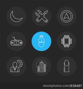 crecent , game console, ic , gear , internet , technology , hardware , setting , icon, vector, design, flat, collection, style, creative, icons ,