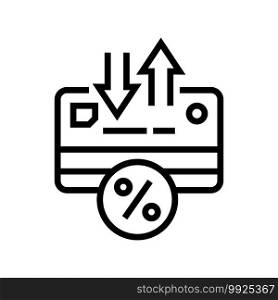credit and debt card line icon vector. credit and debt card sign. isolated contour symbol black illustration. credit and debt card line icon vector illustration