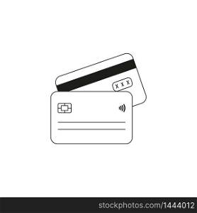 Credit bank card icon flat graphic design. Isolated vector illustration