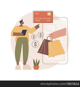 Credit card abstract concept vector illustration. Banking credit program, e-commerce and online shopping, financial operations and plastic card, mobile payment, cardholder abstract metaphor.. Credit card abstract concept vector illustration.