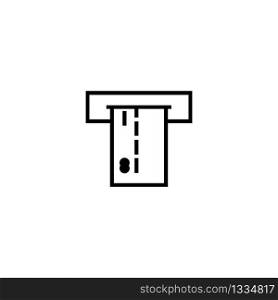 Credit card at ATM icon. ATM cash withdrawal symbol. Vector EPS 10