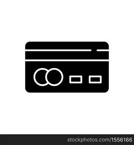 Credit card back black glyph icon. Online payment. Internet shopping. Cashless money transfer. Financial service, economic operation. Silhouette symbol on white space. Vector isolated illustration. Credit card back black glyph icon