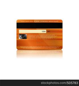Credit card back icon in realistic style on a white background. Credit card back icon in realistic style