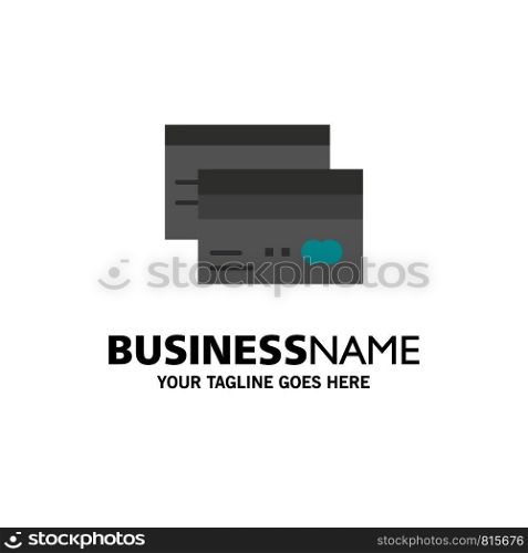 Credit card, Banking, Card, Cards, Credit, Finance, Money Business Logo Template. Flat Color
