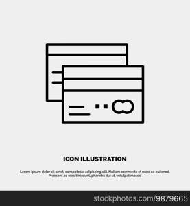 Credit card, Banking, Card, Cards, Credit, Finance, Money Line Icon Vector