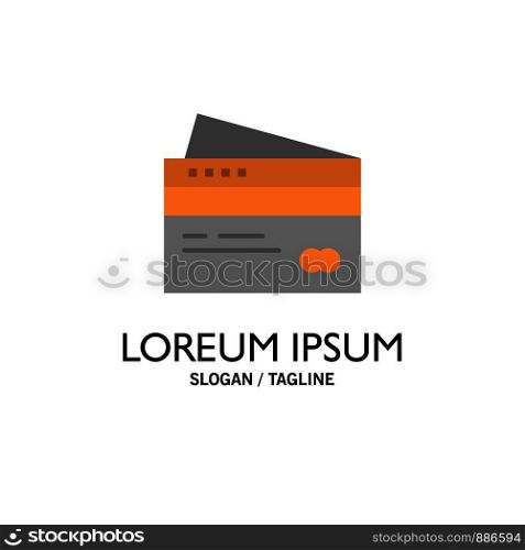 Credit card, Banking, Card, Cards, Credit, Finance, Money, Shopping Business Logo Template. Flat Color