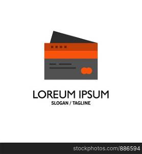 Credit card, Banking, Card, Cards, Credit, Finance, Money, Shopping Business Logo Template. Flat Color