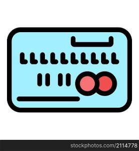Credit card broker icon. Outline credit card broker vector icon color flat isolated. Credit card broker icon color outline vector