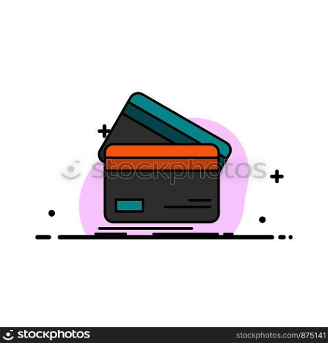 Credit card, Business, Cards, Credit Card, Finance, Money, Shopping Business Flat Line Filled Icon Vector Banner Template