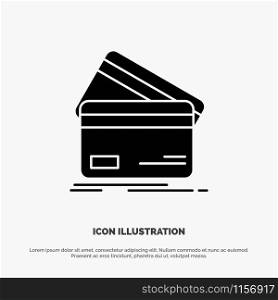 Credit card, Business, Cards, Credit Card, Finance, Money, Shopping solid Glyph Icon vector