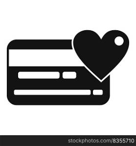 Credit card charity icon simple vector. Aid people. Project people. Credit card charity icon simple vector. Aid people
