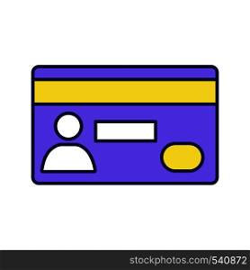 Credit card color icon. Cashless payment. E-payment. Isolated vector illustration. Credit card color icon